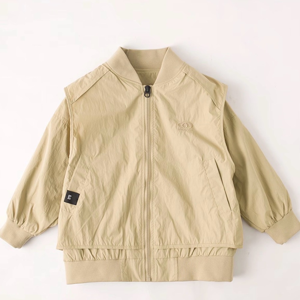 Kids Tan Bomber Jacket